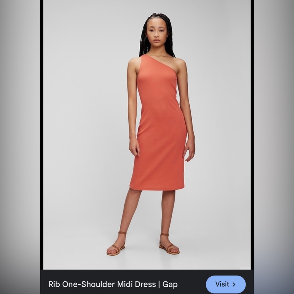 Gap One-Shoulder Coral Dress